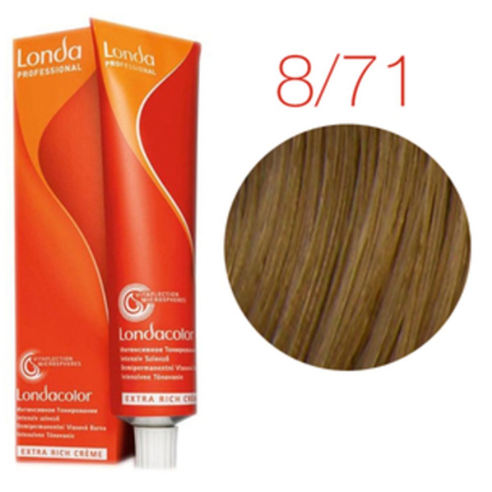 Londa Color инт.тонирование, 8/71 светлый блонд коричнево-пепельный, 60мл