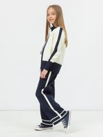 Кардиган на молнии для девочки в школу AT1069 молочный