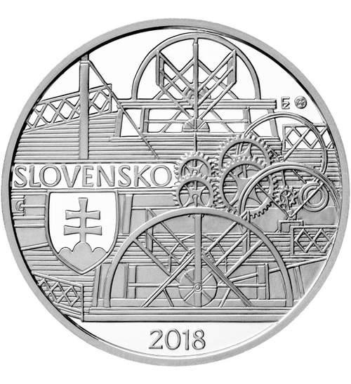 10 евро. Корабль 200 лет первому плаванию парохода по реке Дунай в Братиславе. Словакия. 2018 год. PROOF