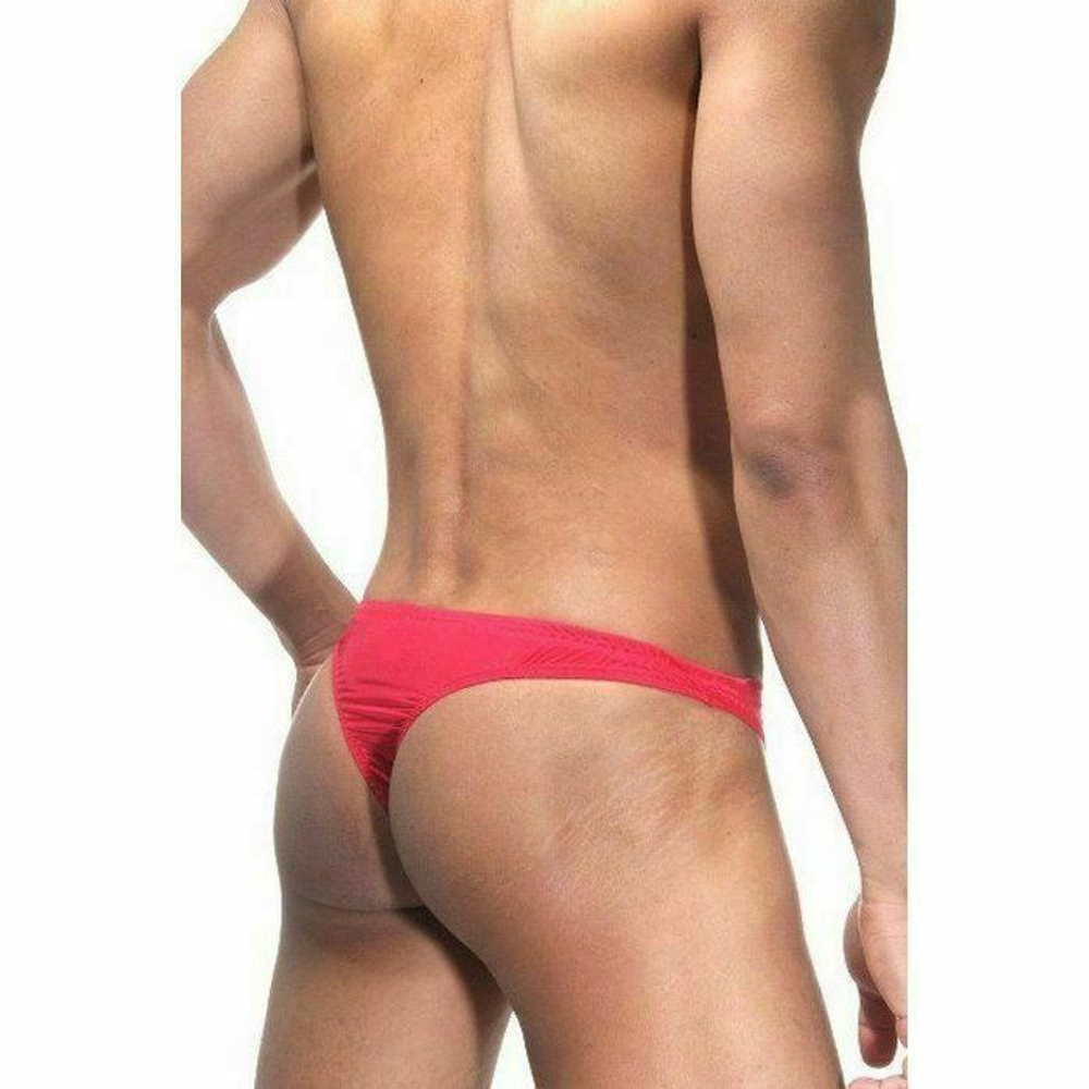 Мужские трусы тонги красные на застежке La Blinque LB15125