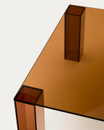 Журнальный столик Adularia из стекла коричневого цвета 85 x 85