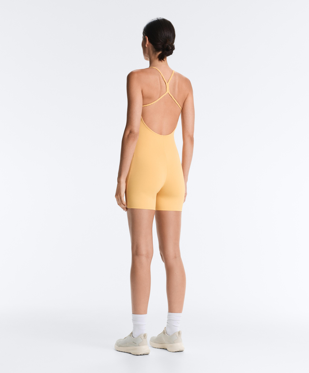 Oysho Короткий комбинезон Comfortlux, горчично-желтый