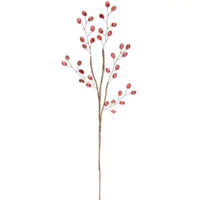 Ветка декоративная «Сияние» 40 см, Красный/Золото