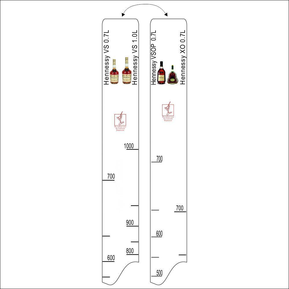Барная линейка &quot;Hennessy VS,VSOP,XO&quot;0,7, / VS 0.7,1л