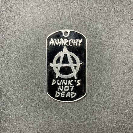 Жетон Армейский ( Военный ) Личный Anarchy «Punk's Not Dead» Черный