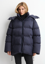 Пуховик Рокет миди синий