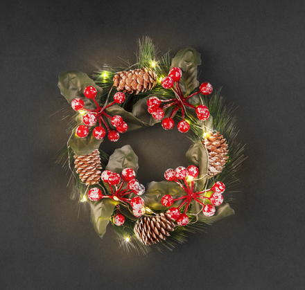 Гирлянда Navigator 95 035 NGF-D041-01 (венок шишки и ягоды WW)