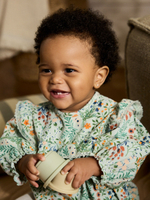 Платье-песочник и колготки в комплекте для девочек Next AN7-953, Светло-зеленый, Молочный