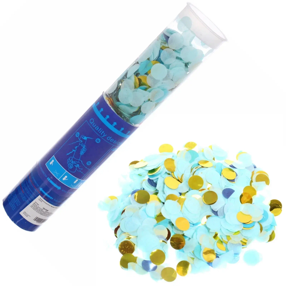 Пневмохлопушка 30 см «Карнавал» конфетти (оттенки синего)