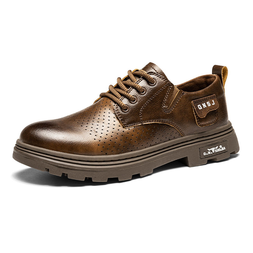 G.N.SHIJIA Synthetic Leather Work Boots Men"s Bronze