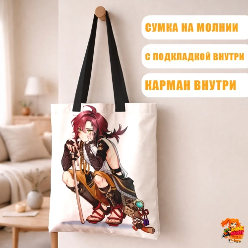 Сумка шоппер с принтом Genshin Impact
