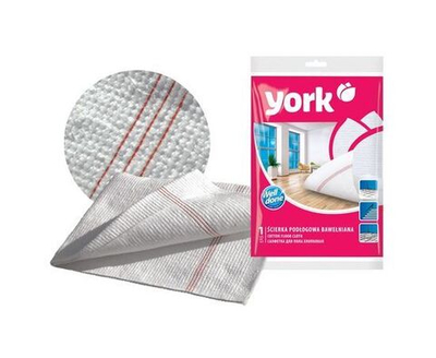 Салфетка (тряпка) для пола 50*60см, хлопок/полиэстер, белая 260г/м2, 1шт/уп, York