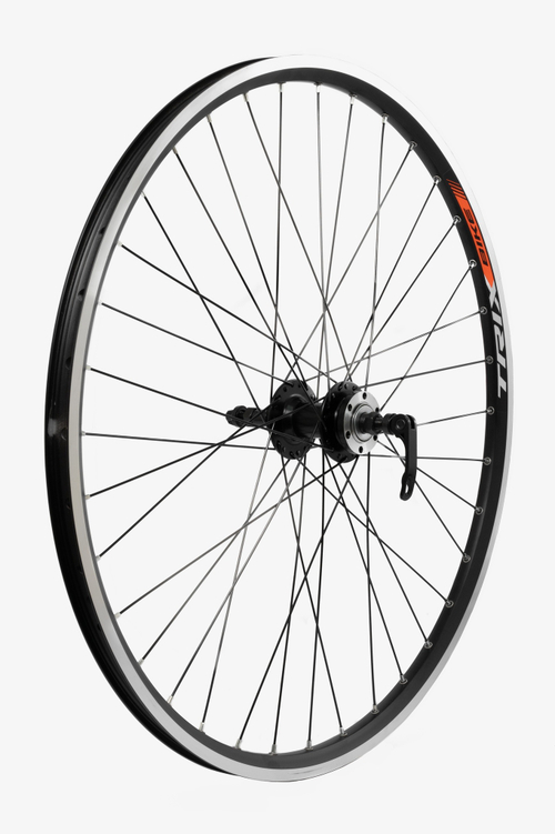 Колесо заднее 24 TRIX двойной обод черн, ДИСК трещ, эксц.чер, спица черный