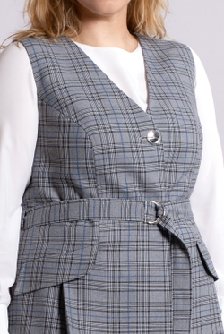 Жилет женский 3693АП, серый/синий #32СС063693АП