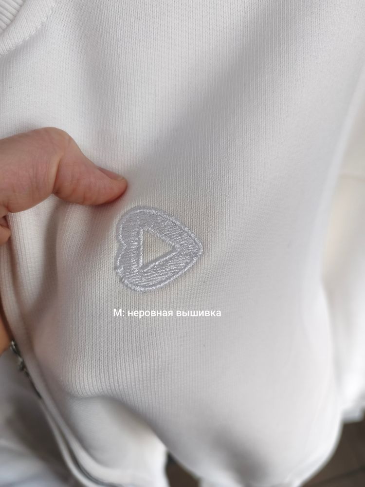 Свитшот на молнии, молочный, размер М