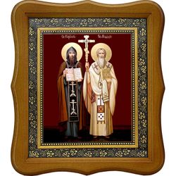Кирилл и Мефодий Святые равноапостольные учители Словенские. Икона на холсте