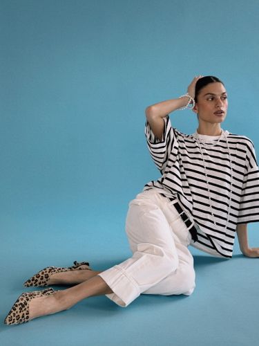 Прямые укороченные белые джинсы