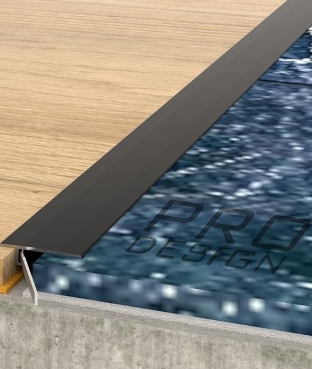 Порог алюминиевый Pro Design Doorstep 571 черный, 2700x25x6 мм