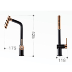 Кухонный смеситель, 175х425 мм, цвет PVD rosy + electrophoresis Black
