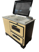 Печь отопительно-варочная Hosseven 4007 KOVALI Беж. (с двумя духовками  c газовой горелкой )