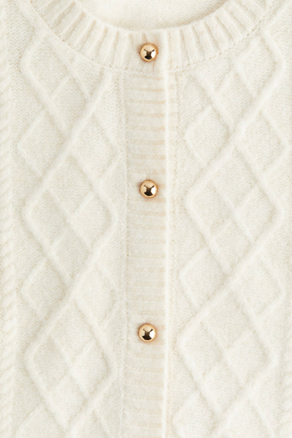 H&M Кардиган ажурной вязки, кремовый