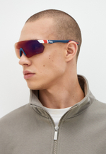 Спортивные очки 720armour Elfo / Matte White Frame / Matte Dark Grey Blue temple / HC Red Black Lens