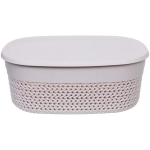 Корзина для хранения с крышкой «МАРСИ», цвет серый, 39*28*15см