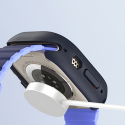 Чехол-бампер для часов Apple Watch Ultra 1 и 2 размер 49мм, темно-синий с зелеными вставками (Midnight/Green) от Dux Ducis, серия Bamo Series Case