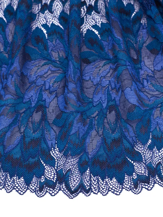 03-77 ОПТ Кружево эластичное 23 см, ультрамарин/изумруд