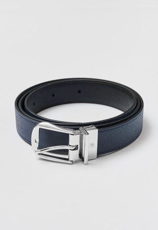Кожаный ремень 30MM Dark blue/Black