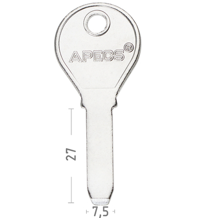 Заготовка вертикального ключа 10497 Apecs RSL-1 КНР