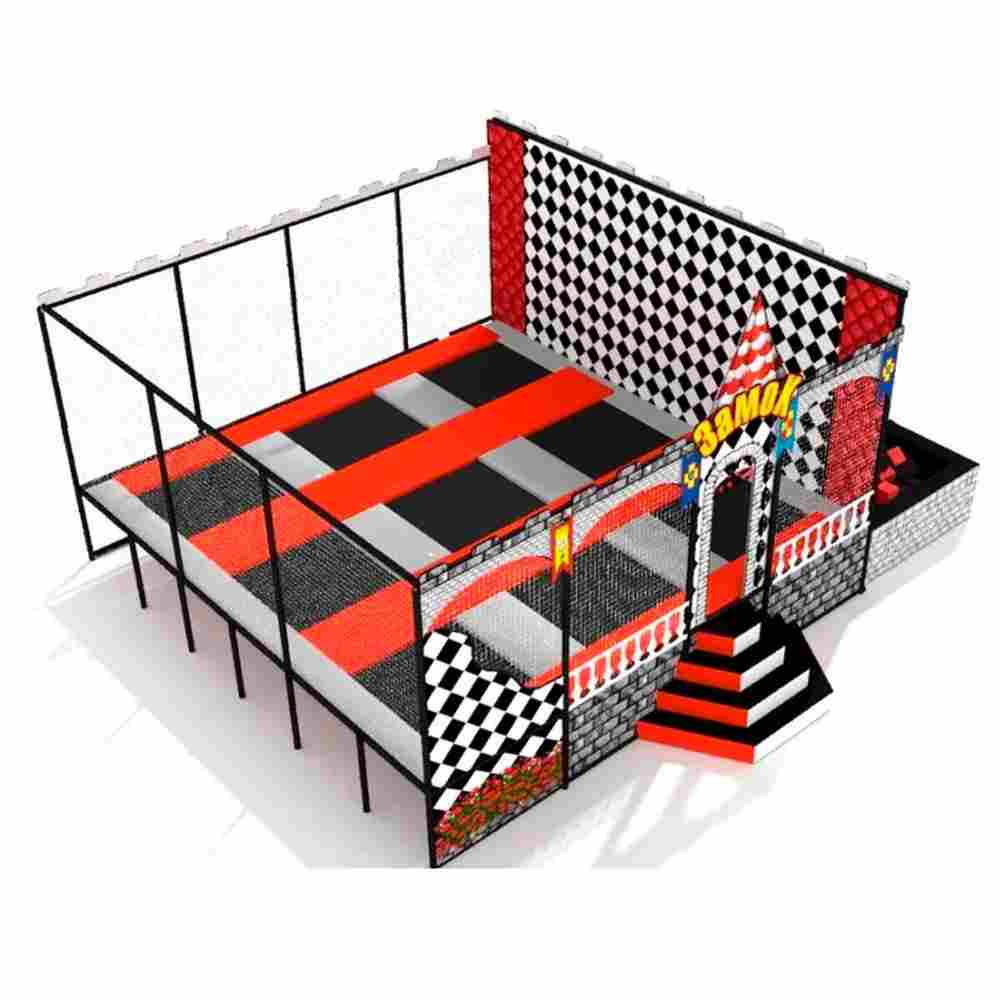 Батутная арена «Средневековье» 8,8×7,6 м, 9 батутов, с поролоновой ямой