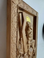 Освященная Икона Андрея Первозванного 14х19см резная дуб