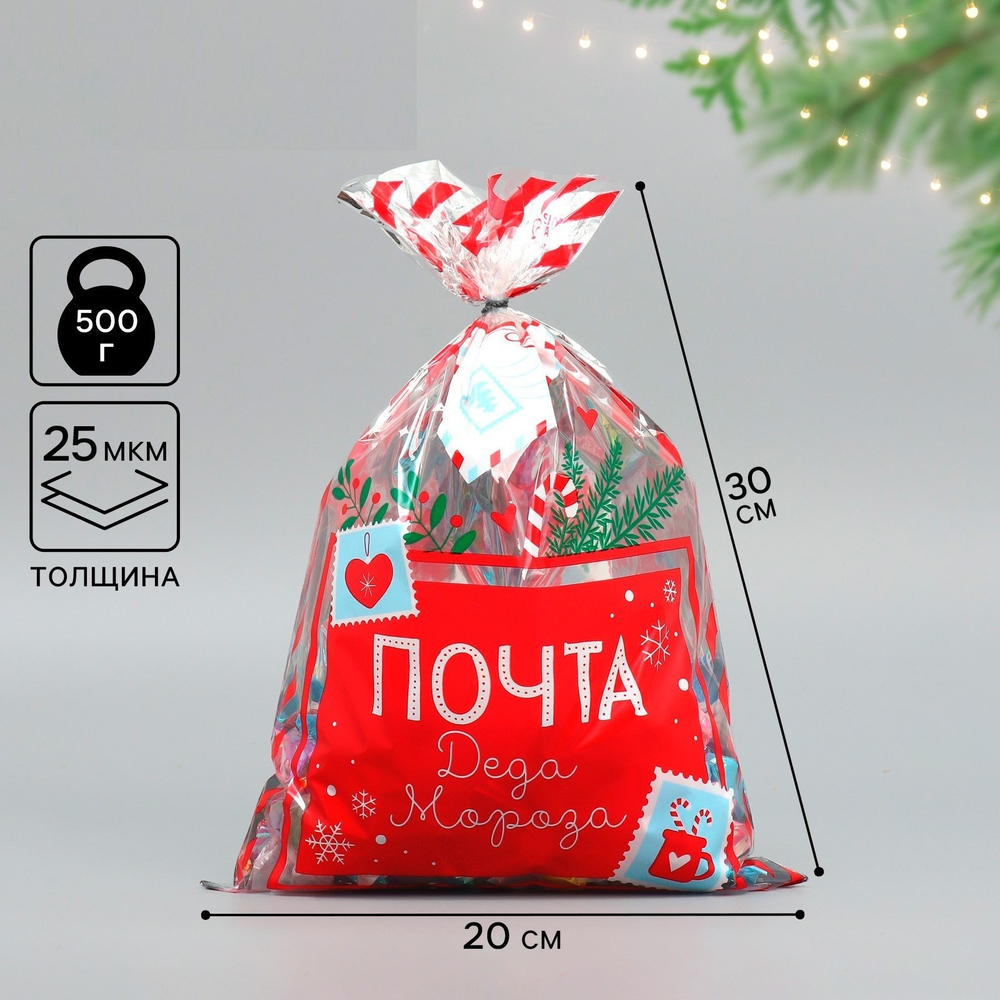 Пакет 20*30 см Почта Новый год