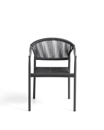 Уличный стул Livadia из серого алюминия и веревки