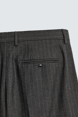 ZARA КОСТЮМНЫЕ БРЮКИ В ТОНКУЮ ПОЛОСКУ, АНТРАЦИТОВО-СЕРЫЙ