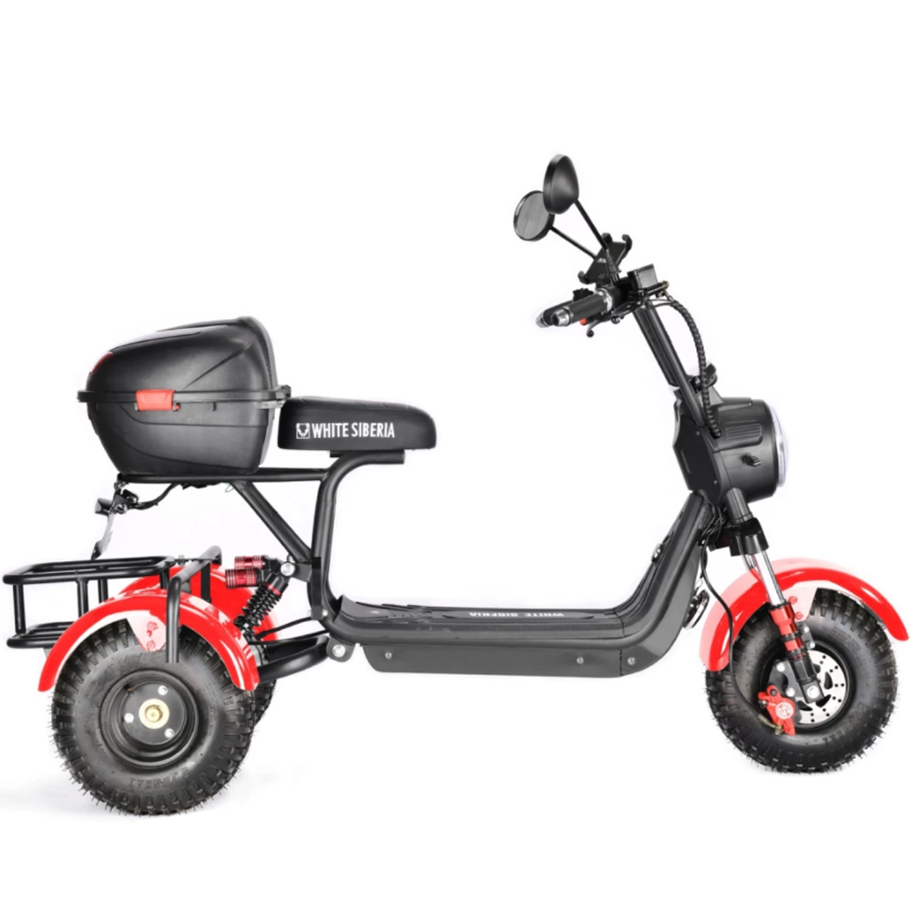 Электротрицикл CityCoco WHITE SIBERIA TRIKE MINI RED 1500W