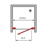 Душевая дверь в нишу VERA VRP1, 70x200, правая, профиль блестящее серебро, стекло прозрачное, VRP1ID07030TR