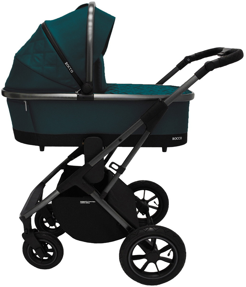 Коляска 3 в 1 Sweet Baby Rocco Air + автокресло Premier Black Green (Air)