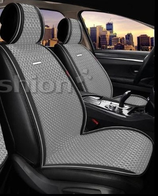 Накидки сидений Перед CarFashion (2шт) -Фронт 2D «BREEZE FRONT» 26230 -Эко+иск шелк черн/черн/черн