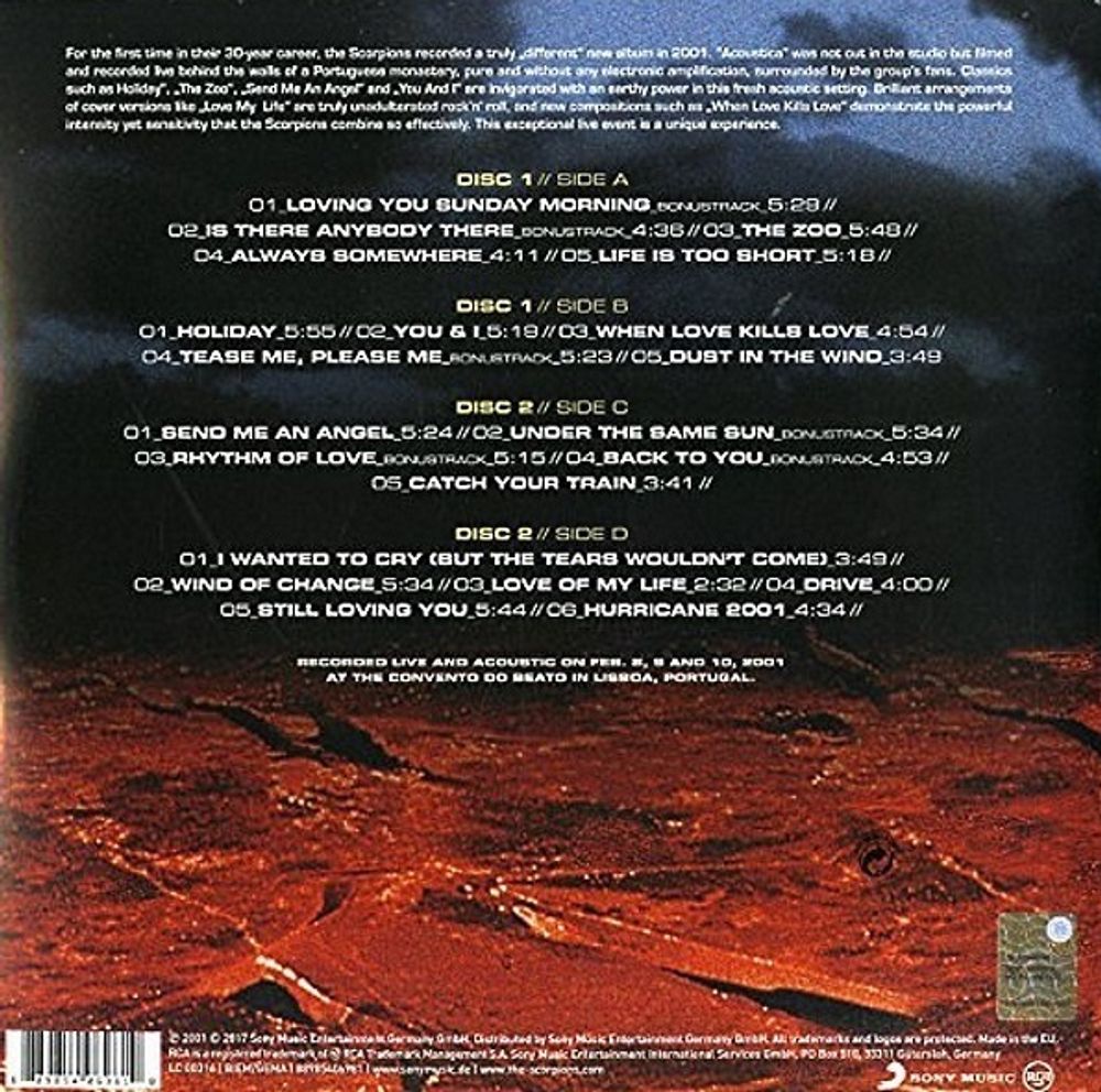Scorpions - Acoustica (2 LP) Скорпионс. Акустика
