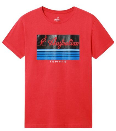 Теннисная футболка Australian Cotton T-Shirt With H-Line - rosso vivio