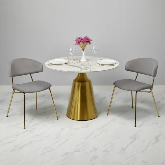 Стул Elle мокко с золотыми ножками