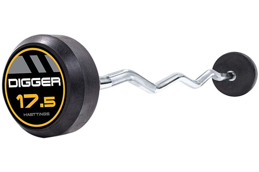 Комплект изогнутых фиксированных обрезиненных штанг 5 шт от 10 до 30кг