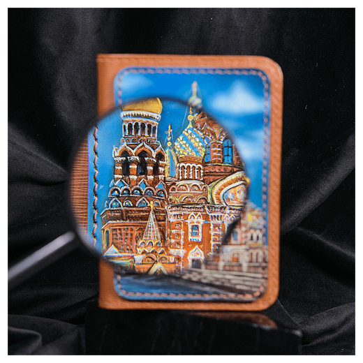 Чехол на паспорт «Городские мотивы» оранжевый