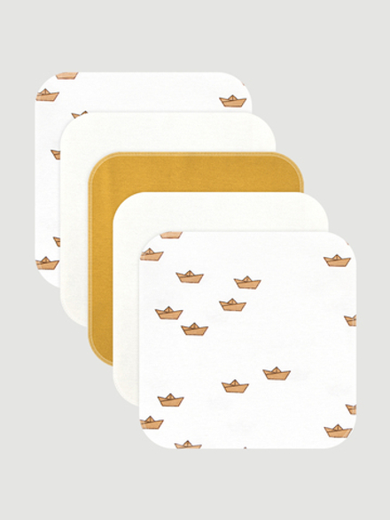 Набор платочков-слюнявчиков Mjölk Бумажные кораблики
