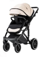 Детская модульная коляска 2в1 Luxmom F2 экокожа, бежевый цвет