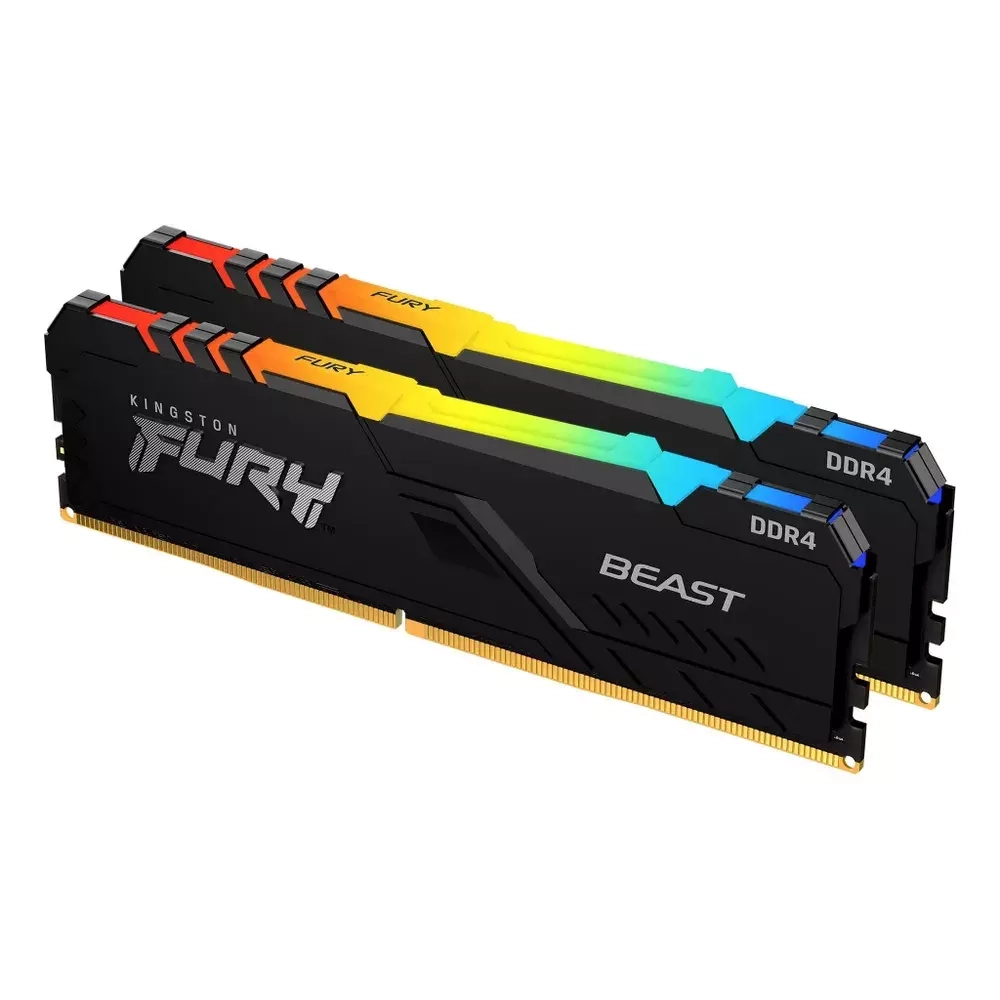 Оперативная память 32GB Kingston Fury Beast RGB 3200MHz DDR4 CL16 DIMM (Kit of 2) (KF432C16BBAK2/32) RTL