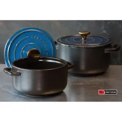 Кастрюля 2,8 л, 19/14,5*15 см фарфор с крышкой ДЛЯ ГАЗОВОЙ ПЛИТЫ Style Buffet New Kitchen