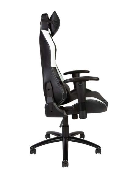 Кресло офисное Норден / Лотус PRO carbon / Lotus PRO carbon / черно - белая экокожа/ стальная крестовина